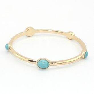 6 Dot Steen Insert Mode Chunky Armbanden Voor Vrouwen blauw