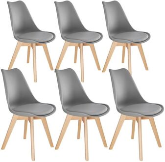 6 eetkamerstoelen Friederike Grijs