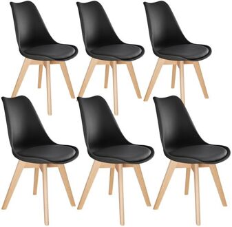 6 eetkamerstoelen Friederike Zwart