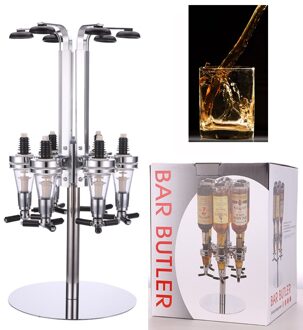 6 Fles Wijnrek Roterende Bar Cocktail Theroom Drank Drank Dispenser Wijn Houder Rack Bar Giet Frame