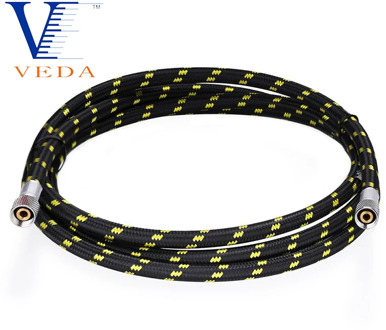 6 Foot Nylon Braided Airbrush Hose with 1/8" BSP Size Fittings Plus to 1/8" BSP Fitting Conversion Adapter Airbrush Accessories
