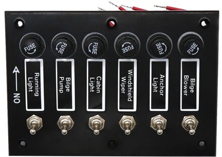 6 Gang Dc 12V/24V Fused Op/Off Toggle Switch Panel Voor Marine Boot Caravan Rv met 6 Schroeven Auto Accessoires
