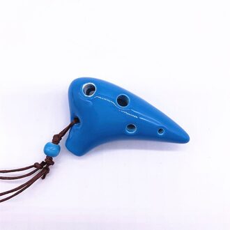 6 Gat Sopraan Ocarina Mini Ocarina Submarine Stijl Muziekinstrument Met Lanyard Muziek Score Voor Music Lover En Beginner blauw