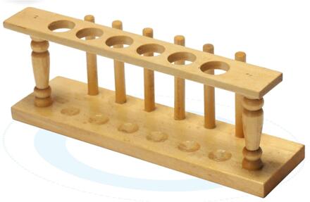 6 Gaten 20 Mm Gat Diameter Lab Houten Reageerbuis Opslag Houder Beugel Rack Met Stand Sticks
