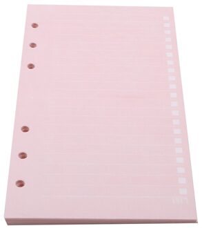 6 Gaten Losse Blad Notebook Spiraal Planner Refill Innerlijke Papier A5 Pagina 'S Leeg Raster Lijn Te Doen Lijst Voor Filofax agenda roze lijn
