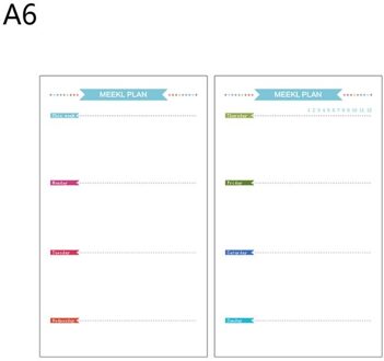6 Gaten Refill Innerlijke Papier Dagboek Week Maand Planner Voor A5 Losse Blad Notebook