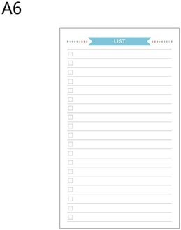6 Gaten Refill Innerlijke Papier Dagboek Week Maand Planner Voor A5 Losse Blad Notebook