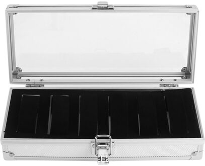 6 Grid Insert Slots Aluminium Horloge Doos Sieraden Horloge Armband Display Opbergdoos Saat Kutusu