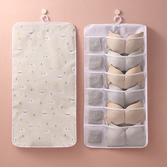 6 Grid Storage Opknoping Bag Opvouwbare Ondergoed Organizer Kledingkast Deur Terug Opknoping Tas Sokken Diversen Opbergzakken H03