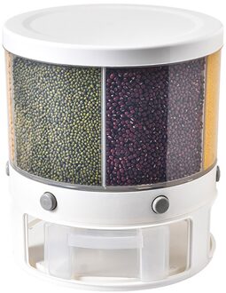 6 Grids Plastic Keuken Rijst Opbergdoos 10L Opbergdoos Roterende Droog Voedsel Rijst Container Storage Case Meel Graan Opslag doos