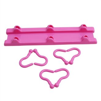 6 Haken Bekerhouder Opknoping Keuken Kast Opbergrek Kast Plank Opknoping Haak Organisator Closet Glas Mok Plank Hanger 20x5cm roos