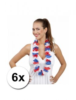 6 Hawaii kransen rood/wit/blauw