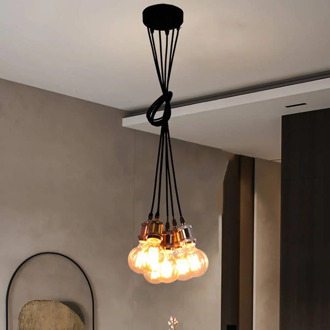 6 Heads E27 Industrial Pendant Light Hanging Pendant Lamp Restaurant Bar Home Fixture Decoration Indoor Lighting 110-240V