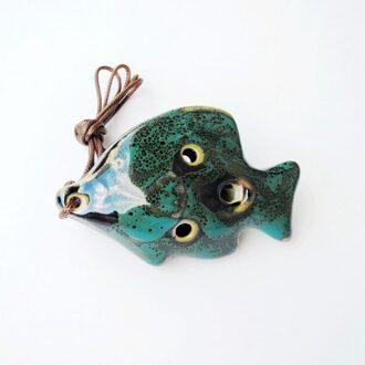 6 Hole Ocarina Keramiek Handgemaakte Vis Oven Transmutatie Kleurrijke Beginner Moeder En Vaderdag Muziekinstrumenten groen