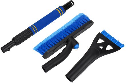 6 In 1 Auto Sneeuwschuiven Verwijdering Ijs Ontdooien Schrapen Sneeuw Vegen Borstel Met Ruitenwisser Bescherming Voor Voertuig Winter Gereedschappen set 4 in 1 blauw