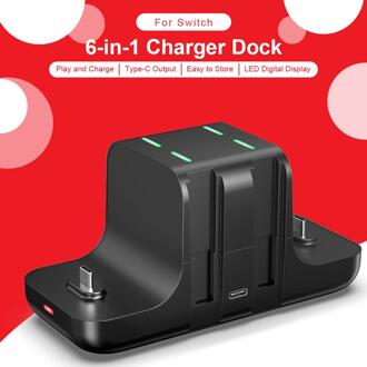 6 In 1 Draagbare Controller Charger Dock Station Oplaadstation Voor Nintendo Switch Joycon Pro Controller