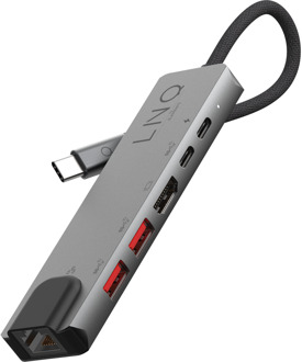 6-in-1 Pro USB-C Hub - grijs