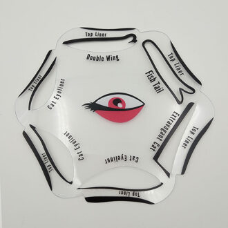 6 In 1 Stencils Eyeliner Template Smoky Makeup Gids Cat Eye Liner Quick Tool