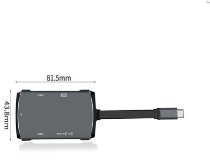 6-In-1 Type-C Usb 3.0 Hub Multifunctionele Adapter Usb C Hub Met Gigabit Ethernet-poort/Sd/Tf Kaartlezer Voor Pc Laptop