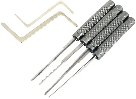 6-In-1 Universal Handy Lock Picks Set Key Extractor Set- Grey