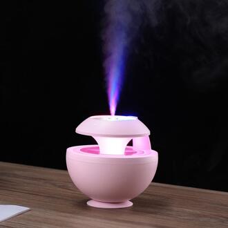 6 In 1 Usb Aroma Diffuser Ultrasone Air Home Office Luchtbevochtiger Mini Mist Maker Geurverspreider Shimmer Projectie Luchtbevochtiger roze