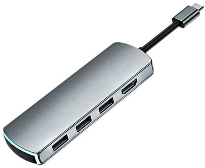 6-In-1 USB-C Docking Station Hdmi-Compatibel/USB3.0/Tf/Sd/Indicator Is geschikt Voor Computers Met Type-C Interface