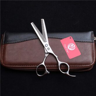 6 Inch 17Cm 440C Paarse Draak Dunner Schaar Snijden Schaar Kapper & #39S Schaar Dubbele Tanden Professionele haar Schaar geel