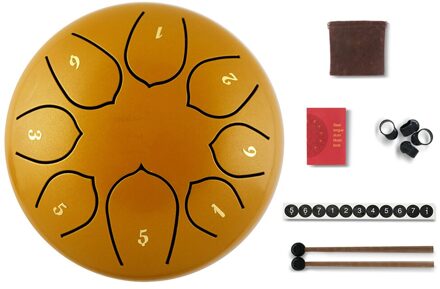 6 Inch 8 Tune Hand Pan Tank Staal Tong Drum Percussie Muziekinstrument Percussie Instrumenten Drum rood goud