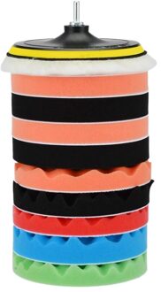 6 Inch Auto Polijsten Waxen Spons Wiel Polijsten Disc 12 Delige Set Spons Auto Care Polijsten Pad Boor M14 Adapter