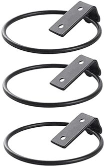 6 Inch Bloempot Houder Ring Wandmontage, Set Van 3 Muur Planter Haak, Ijzer Zwart Inklapbare Beugel
