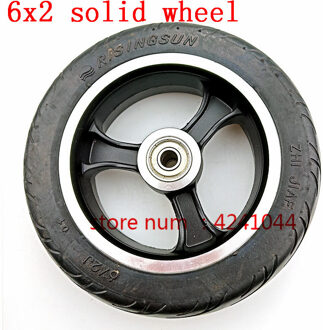 6 Inch Elektrische Scooter Wiel 6X2 Wiel Met Air Tire Solid Band Metalen Hub 608 /628 Lagers 8/10Mm As Gat Trolley Winkelwagen Wiel 10mm solid wiel