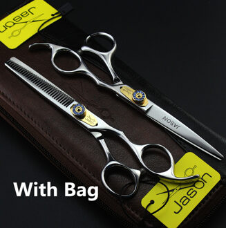 6 Inch Jason Fabriek Prijs Kappers Schaar Jp 440C Diamante Kappers Snijden Schaar Dunner Schaar Haar Schaar een paar- met zak