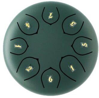 6 Inch Mini Drum 8 Tone Staal Tong Percussie Drum Handpan Instrument Met Een Draagtas Muziekinstrumenten leger groen