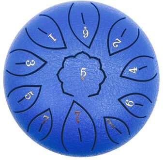 6 Inch Mini Drum Hamer 8-Tone Staal Tong Drum En Drumstick Drumstick Accessoires Voor Slaginstrumenten blauw