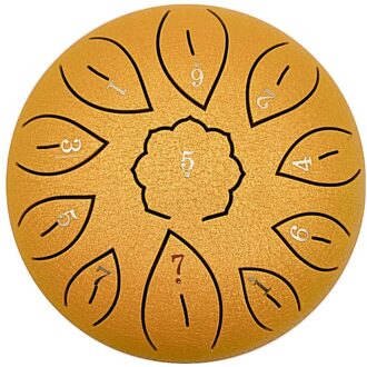 6 Inch Mini Drum Hamer 8-Tone Staal Tong Drum En Drumstick Drumstick Accessoires Voor Slaginstrumenten geel