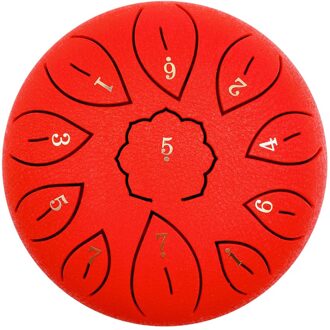 6 Inch Mini Drum Hamer 8-Tone Staal Tong Drum En Drumstick Drumstick Accessoires Voor Slaginstrumenten Rood