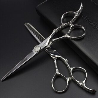 6 Inch Rose Cut Kapsalon Kapper Schaar Kapper Flat Cut Teethgenuine Professionele Kappers Schaar 6reeks met case