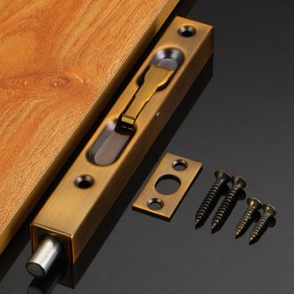6 Inch Rvs Verborgen Deur Bout Security Guard Deurslot Schuifdeurslot Badkamer Bolt Stofdicht Hardware geel bronzen