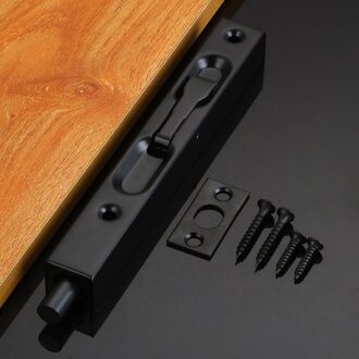 6 Inch Rvs Verborgen Deur Bout Security Guard Deurslot Schuifdeurslot Badkamer Bolt Stofdicht Hardware zwart