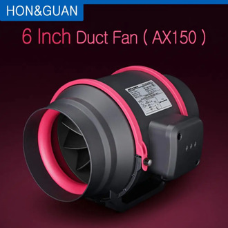6 inch Silent Inline Duct Fan Exhaust Ventilator Hydroponic Air Blower for Home Bathroom Kitchen Ventilation Fans 220V AX150