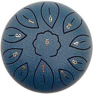 6 Inch Staal Tong Drum 11 Tune Notities Percussie Muziekinstrument Hand Pan Drum Tank Sticks Met Zak Drumsticks Voor kinderen donker blauw