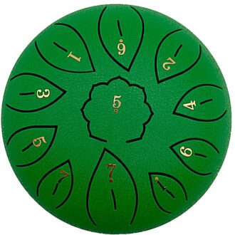 6 Inch Staal Tong Drum 11 Tune Notities Percussie Muziekinstrument Hand Pan Drum Tank Sticks Met Zak Drumsticks Voor kinderen groen