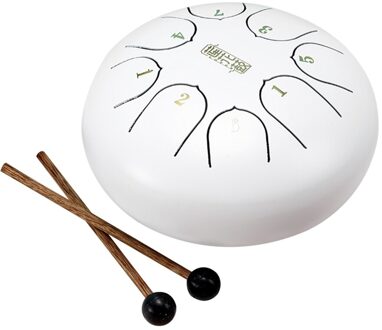 6 Inch Staal Tong Drum 8 Tune Hand Pan Drum Tank Hang Drum Met Drumsticks Draagtas Slaginstrumenten wit