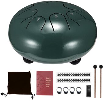 6 Inch Staal Tong Drum 8 Tune Hand Pan Drum Tanks Drum Met Drumsticks Draagtas Percussie Instrumenten Accessoires groen