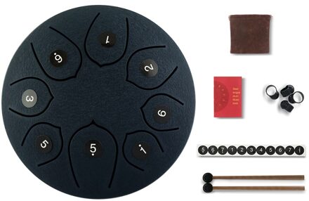 6 Inch Staal Tong Drum 8 Tune Notes Hand Pan Tank Drum Met Zak Drumsticks Sticker Voor Kinderen Beginner Percussie marine blauw