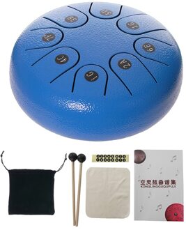 6 Inch Staal Tong Drum 8 Tune Tong Drum Kits Met Drumstick Vinger Babybedjes Drum Tas Drumstick Stand Instrumenten Accessoires blauw
