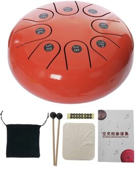 6 Inch Staal Tong Drum 8 Tune Tong Drum Kits Met Drumstick Vinger Babybedjes Drum Tas Drumstick Stand Instrumenten Accessoires Lovely oranje