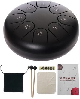 6 Inch Staal Tong Drum 8 Tune Tong Drum Kits Met Drumstick Vinger Babybedjes Drum Tas Drumstick Stand Instrumenten Accessoires zwart