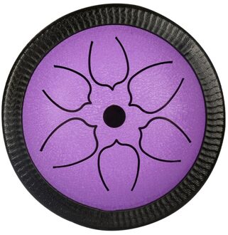 6 Inch Stalen Tong Drum Ethereal Drum 6 Soorten Notities Met Drumstick, Reistas, geschikt Voor Kinderen Volwassenen paars