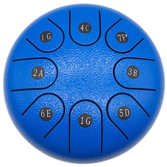 6 Inch Stalen Tong Drum Ethereal Drum 8 Soorten Notities Met Drumstick, Reistas, geschikt Voor Kinderen Volwassenen blauw